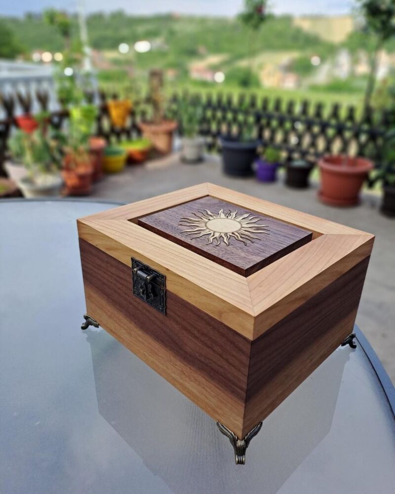 Box sun engraved
